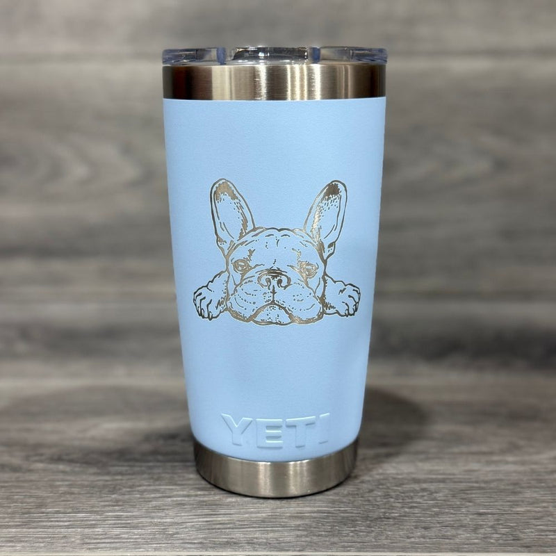 French Bulldog Lazy Frenchie Laser Engraved Yeti Tumbler - Base Kreations