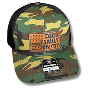 God Family Country American Flag Hat - Base Kreations