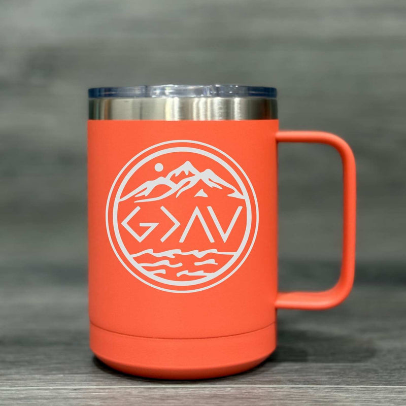 God is Greater than the Highs and Lows – Insulated Mug - Base Kreations