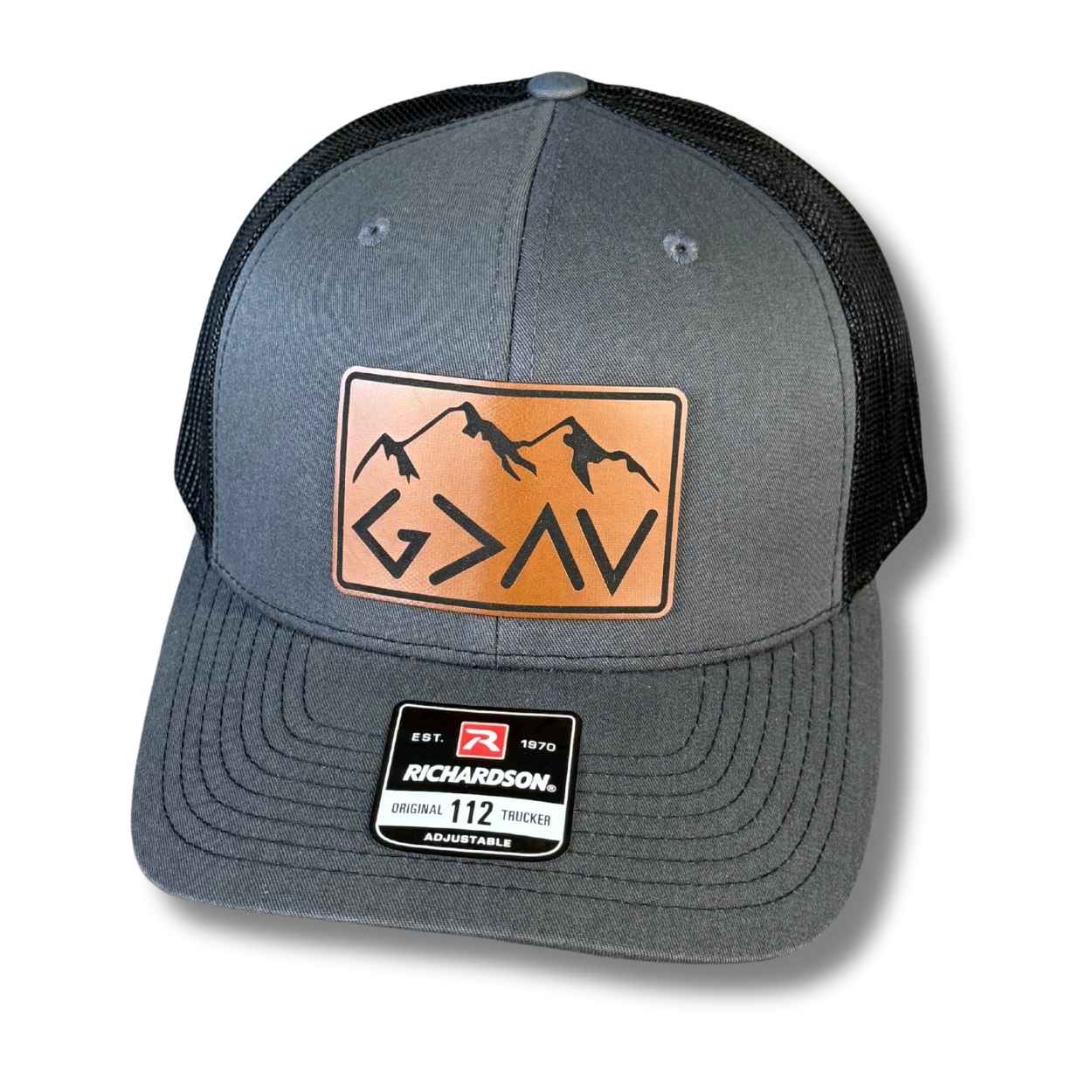 Christian faith snapback hat with God Is Greater Than the Highs and Lows patch
