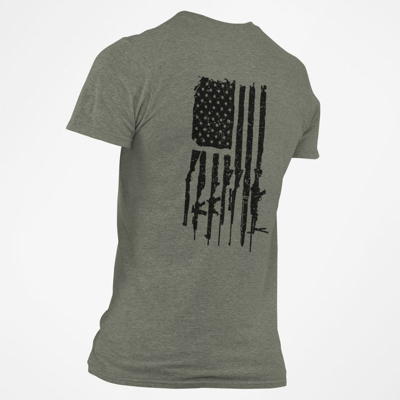 Gun American Flag T-Shirt - Base Kreations