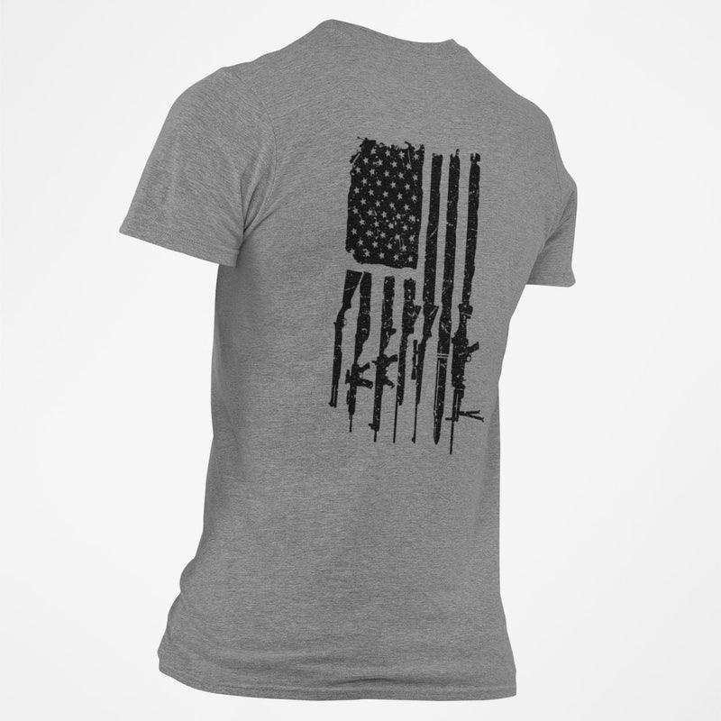 Gun American Flag T-Shirt - Base Kreations