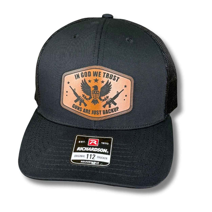 In God We Trust Guns Are Just Backup Patch Hat - Base Kreations