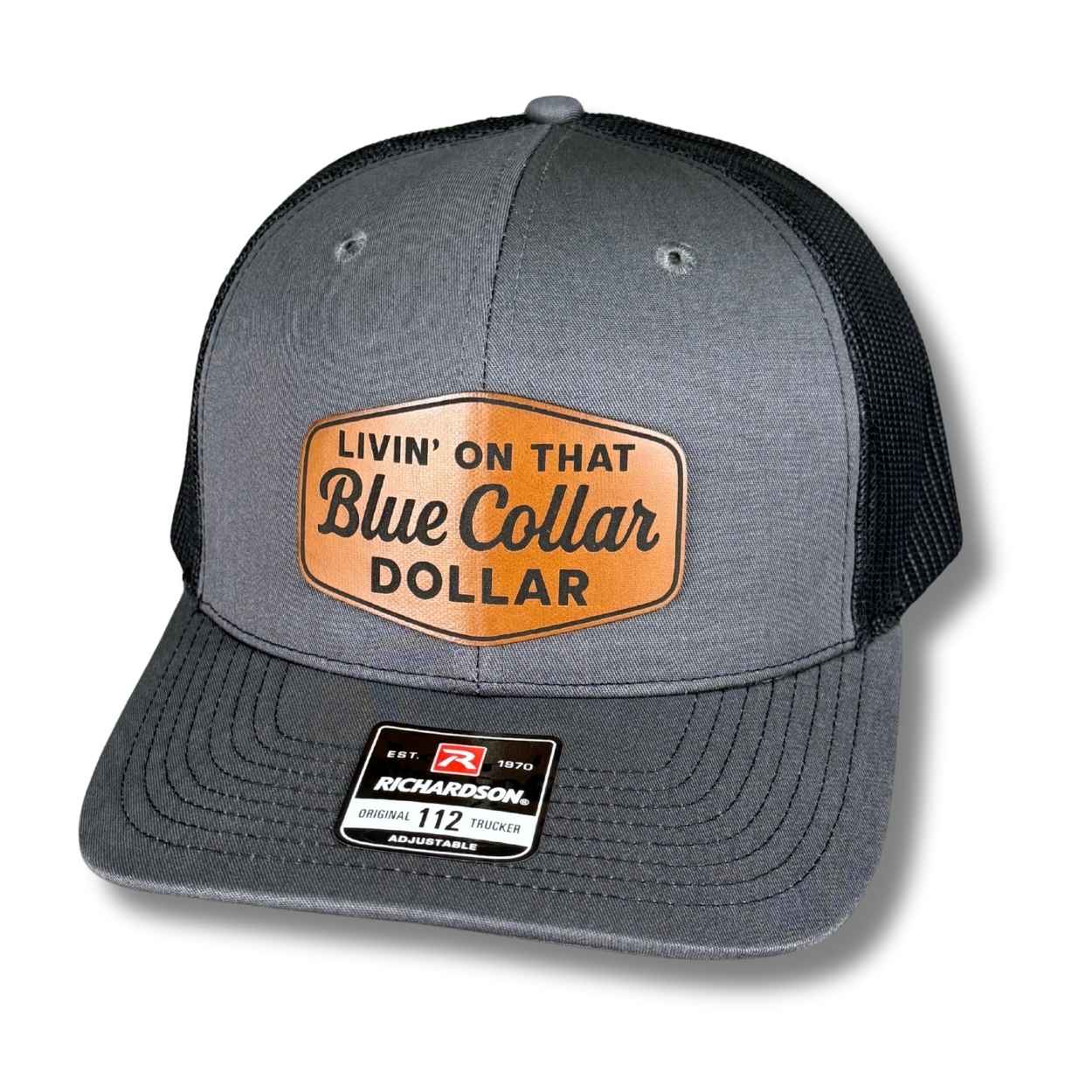 Blue collar work hat gift for tradesmen mechanics and hard workers