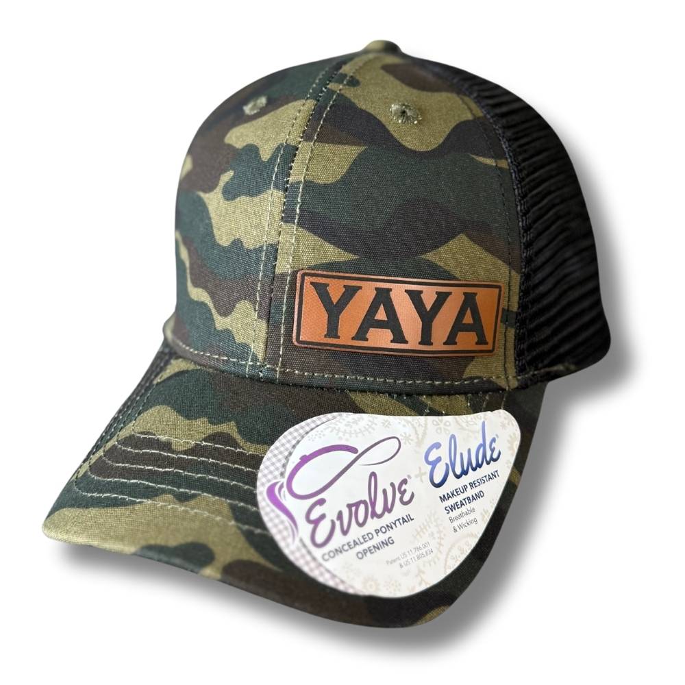 MOM, MAMA, MIMI Custom Name Ponytail Hat - Pick Your Name , Nana, Memaw, Yaya - Base Kreations