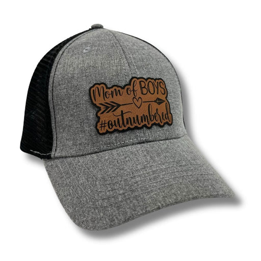 Mom of Boys #outnumbered Ponytail Trucker Hat - Base Kreations