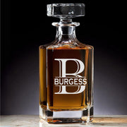 Personalized Decanter Set - Split Letter Monogram Glasses - Base Kreations