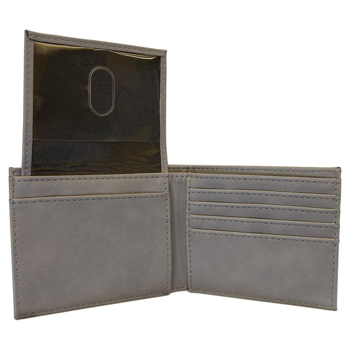 Personalized Leatherette Wallet w/Flip ID Display - Base Kreations