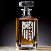 Personalized Tattered Flag Decanter Set - Base Kreations
