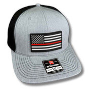 Red Line American Flag PVC Patch Hat - Base Kreations