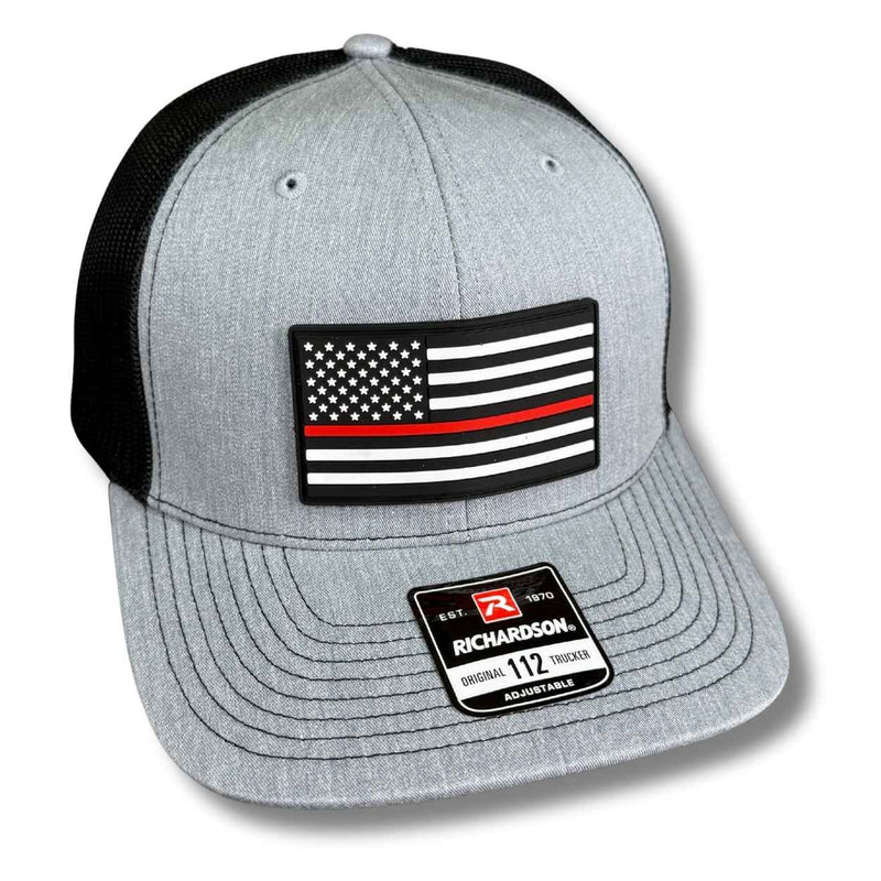 Red Line American Flag PVC Patch Hat - Base Kreations