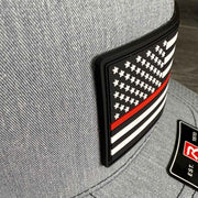 Red Line American Flag PVC Patch Hat - Base Kreations