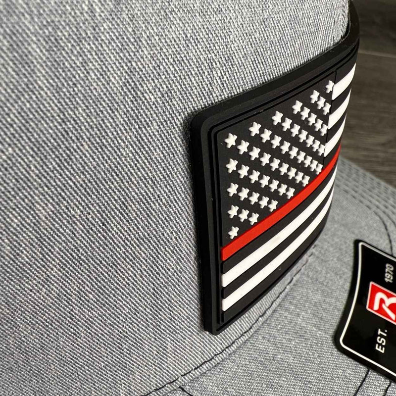 Red Line American Flag PVC Patch Hat - Base Kreations