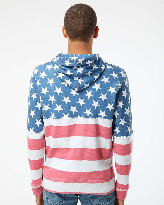 Stars and Stripes Triblend Fleece Hooded Sweatshirt - Base Kreations