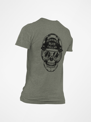 Support Blue Collar Hardhat Skull T-Shirt - Base Kreations