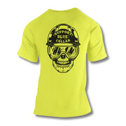 Support Blue Collar Hardhat Skull T-Shirt - Base Kreations
