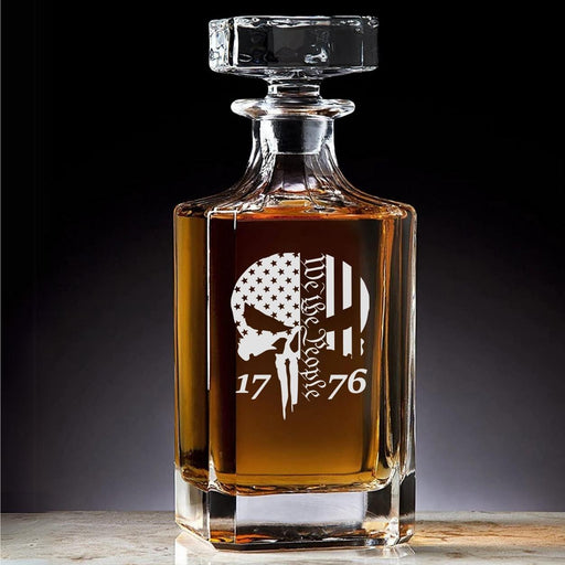 We The People Punisher Skull Decanter & Rocks Glass - Base Kreations