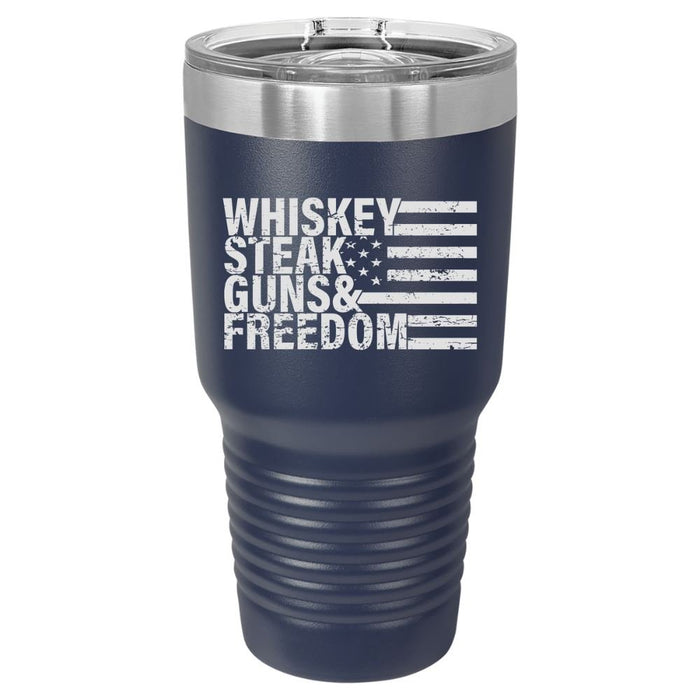 Whiskey Steak Guns & Freedom Engraved Tumbler - Base Kreations