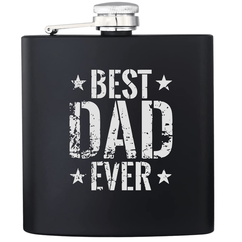 Best Dad Ever Engraved Flask - Base Kreations