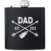 Dad Est 2023 Personalize Name and Year Engraved Flask - Base Kreations