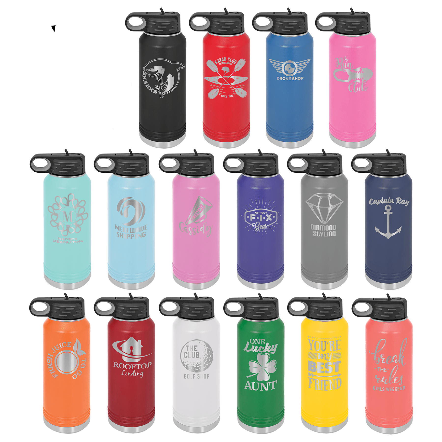 DC - She Overcame Everything Logo - 40oz Water Bottle - Base Kreations