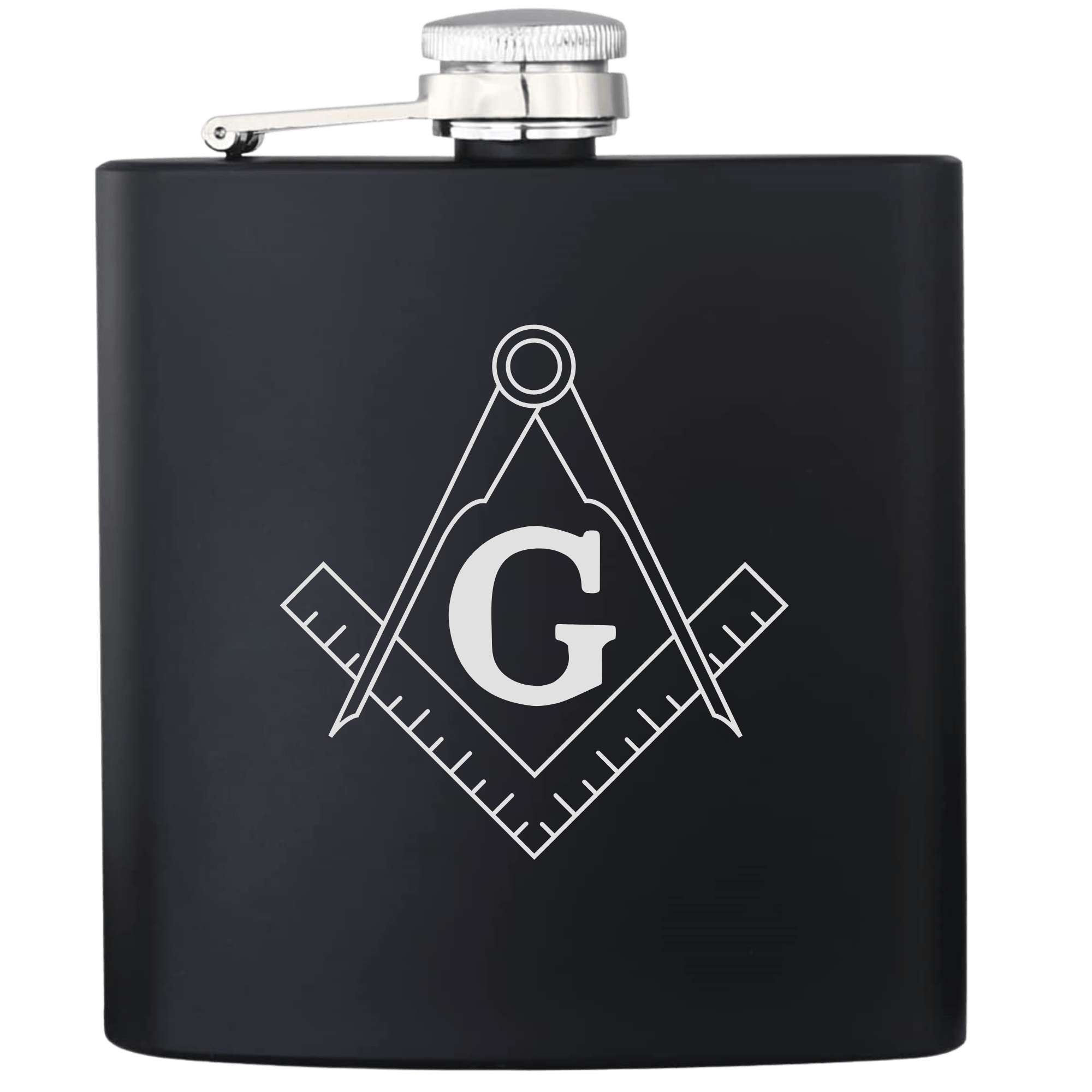 Freemason Masonic Square and Compass Engraved Flask - Base Kreations