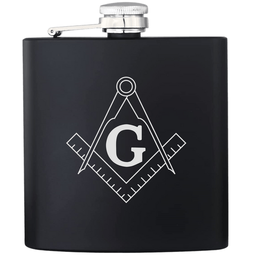 Freemason Masonic Square and Compass Engraved Flask - Base Kreations